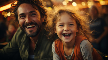 Happy father and daughter.の素材