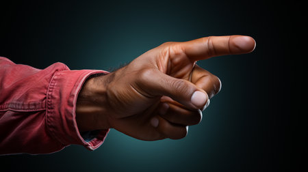 Finger point hand gesture.の素材