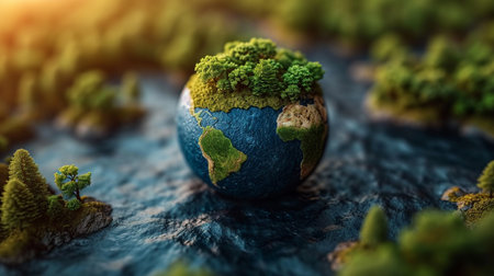 World globe in nature.の素材