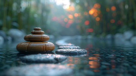 Stones on water.の素材