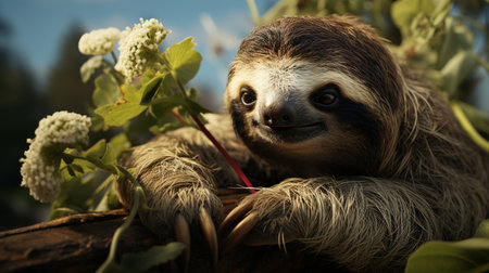 Sloth in nature.の素材