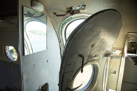Door of abandoned plane.の写真素材