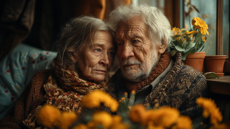 Portrait of an elderly couple.の素材