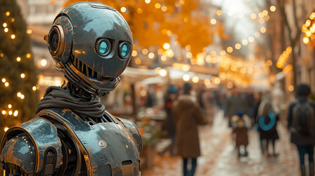Robot in the city.の素材