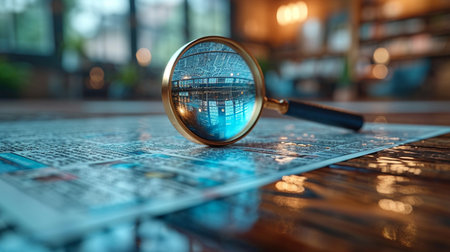 Magnifying glass and contract.の素材