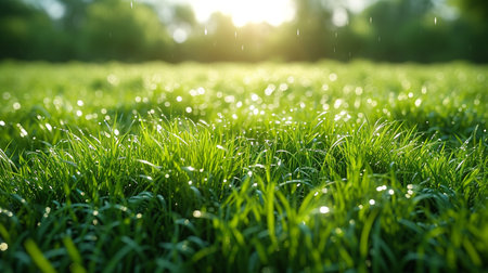 Green grass field.の素材
