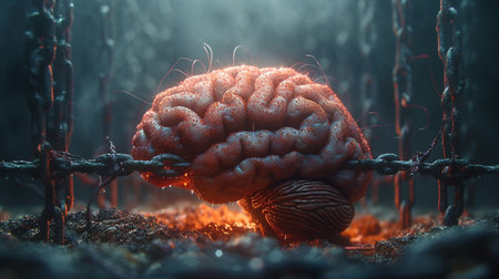 Human brain in jail.の素材