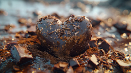 Chocolate in the shape of heart.の素材