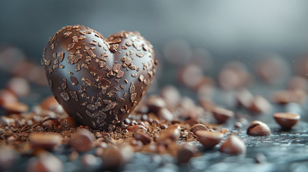 Chocolate in the shape of heart.の素材