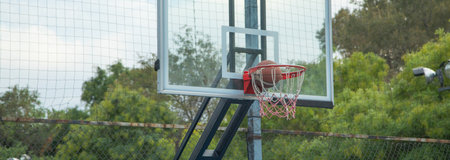 Ball in basketball hoop. Sport. Hobby. Lifestyle