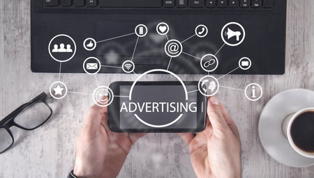 Concept of Advertising. Marketing. Business. Technologyの写真素材