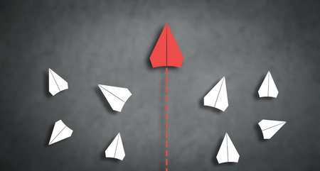 Individual and unique leader plane. Think differentの写真素材