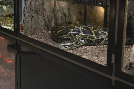 Snake in aquarium tank.の写真素材