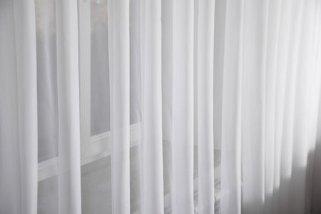 New modern curtain in the home.