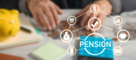 Concept of Pension. Business concept