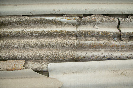 Old broken roof outdoors.の写真素材