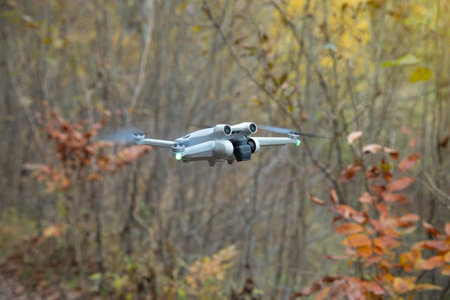 Modern drone in the nature.