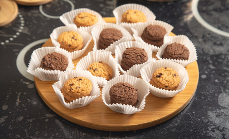Closeup of assorted fresh cookies.の写真素材
