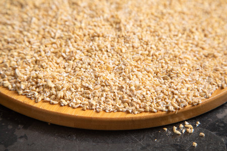 Closeup view of wheat groats.の写真素材