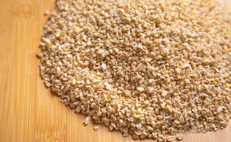 Closeup view of wheat groats.の写真素材