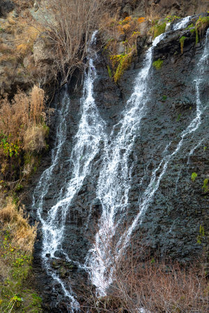 Beautiful waterfall in autumn at Armenia.の写真素材