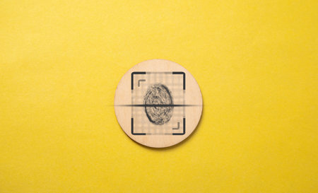 Biometric identification concept with fingerprint.