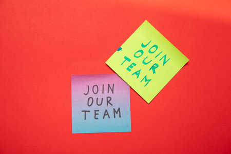 Join Team on sticky note. Businessの写真素材