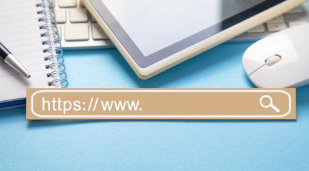 HTTPs address. Internet search conceptの写真素材