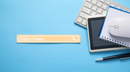 HTTPs address. Internet search conceptの写真素材