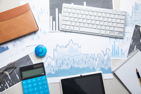 Financial growth graphs with a business objects. Business