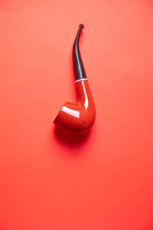 Elegant wooden smoking pipe.の写真素材