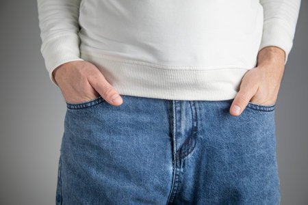 Male hand in jeans pocket.の写真素材