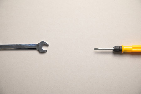 Wrench and screwdriver. Service tools. Repairの写真素材