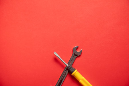 Wrench and screwdriver. Service tools. Repairの写真素材