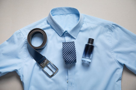 Necktie on business shirt. fashionの写真素材