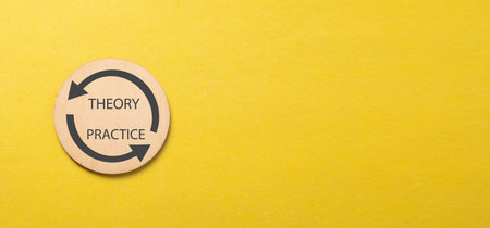 Concept of Theory and Practice. Business conceptの写真素材