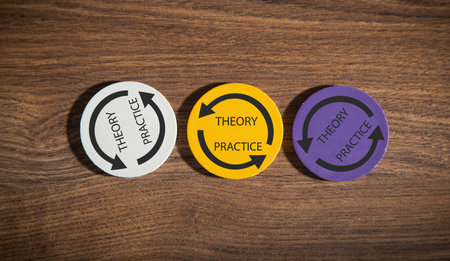 Concept of Theory and Practice. Business conceptの写真素材