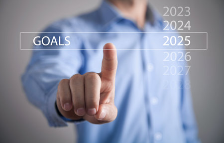 Goals 2025. Motivation. Success. Businessの写真素材