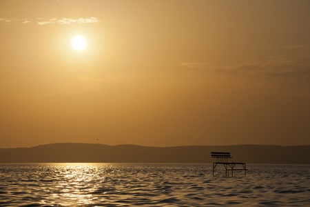 A photo of Lake sunset - The Lake Balaton, Hungaryの写真素材