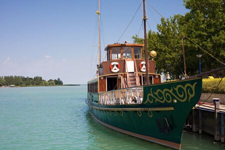 Old wooden ship on the Lake Balaton.の写真素材