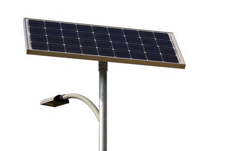 solar energy street lamp isolated on white. 