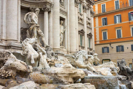 Detail of the Trevi Fountain in Rome, Italyのeditorial素材