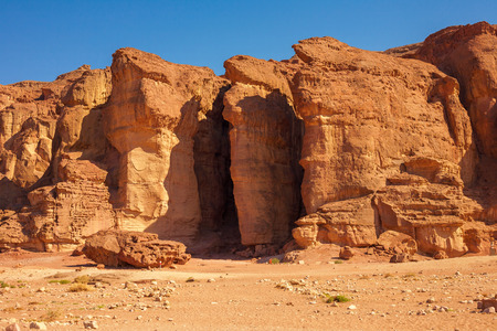 The Famous Solomons Pillars geological and historical place in Timna Park near to Eilat, Israel.