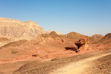 The Mushroom and the half - Sandstone formations from Timna Park, Israelの写真素材