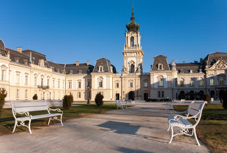 The Festetics baroque castle in Keszthely city near to Lake Balaton and Heviz in Hungaryのeditorial素材