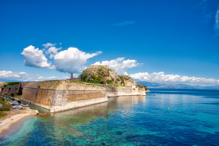 The Old Fortress in Corfu town in Greeceのeditorial素材