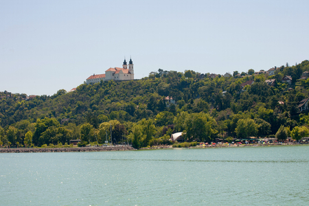 Tihany village with the monastery at lake Balaton in Hungaryの写真素材