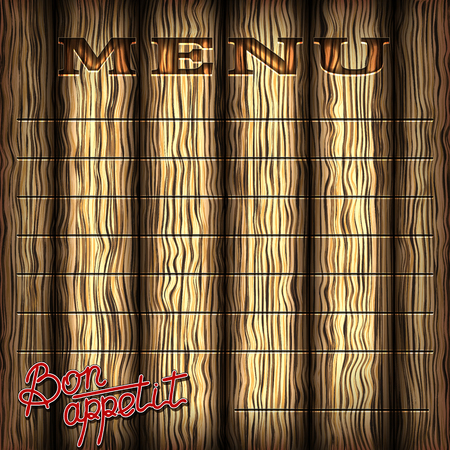 A menu of wood-cut letters for public catering establishmentsのイラスト素材