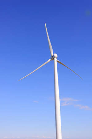 Huge windmil station with blue sky background