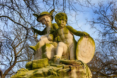 a statue in the park of Brusselsの写真素材